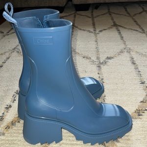 Chloé Blue Betty Boots Waterproof Designer Booties